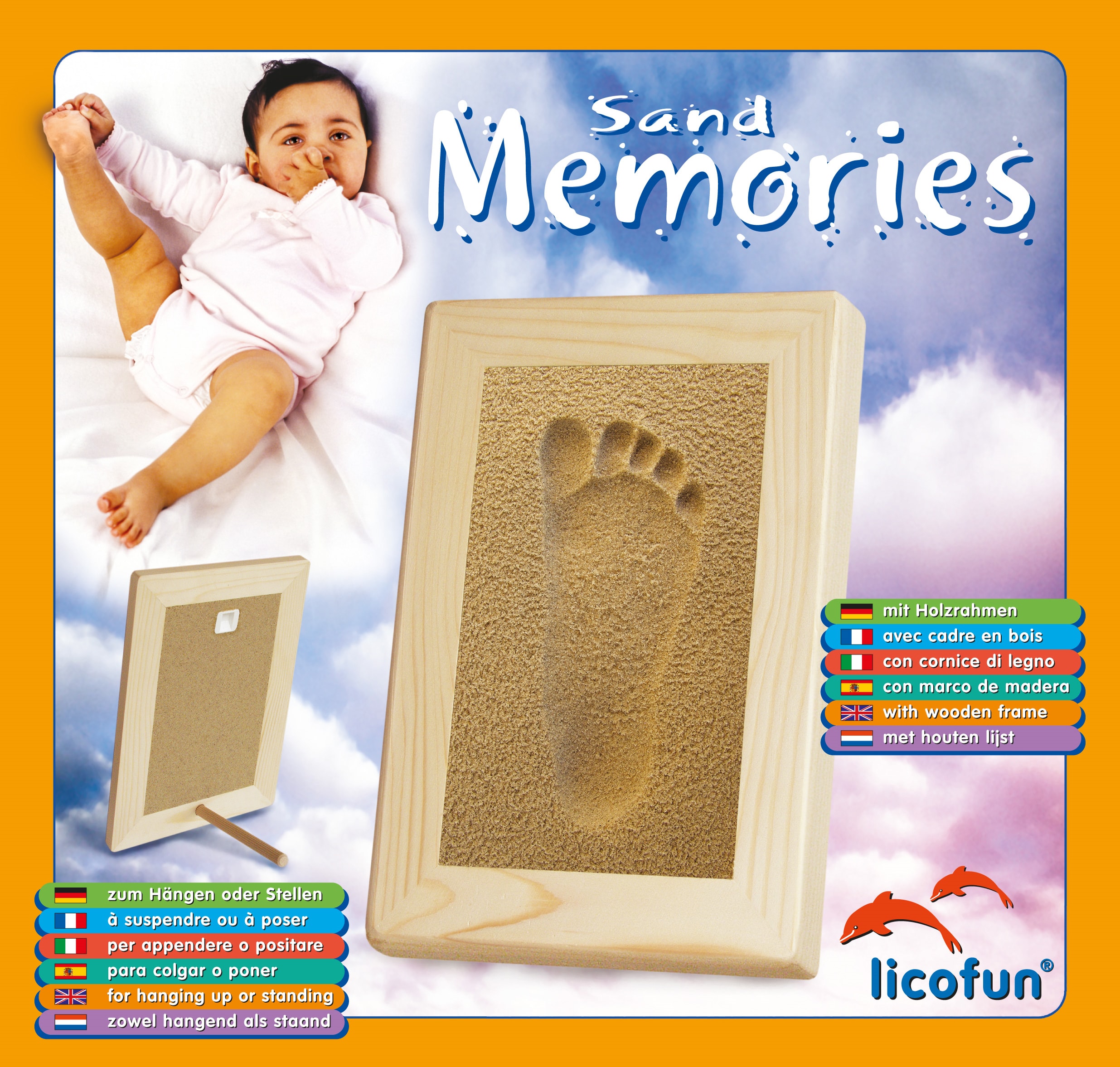 Kit empreinte bébé LICOFUN Sand Memories empreinte pied avec cadre