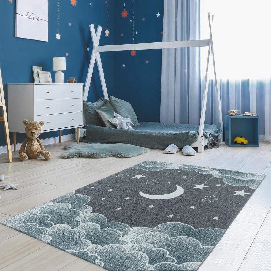 Nuit Etoilee Tapis D Enfant Bleu 160 X 230 Cm Studio Deco Pas Cher Ubaldi Com