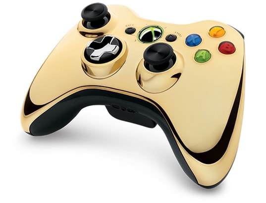 Manette Xbox 360 MICROSOFT Officiel Chrome Edition gold X360 Pas
