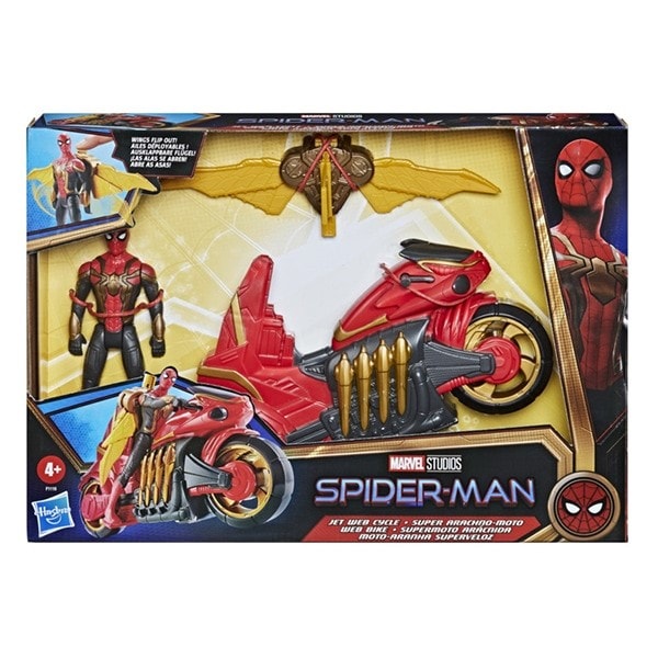 Figurine spiderman 15 cm avec moto HASBRO Pas Cher 