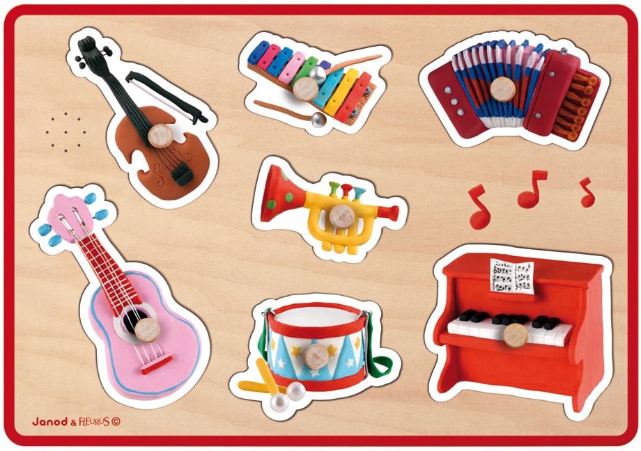 Puzzle bois éveil musical 7 pièces instrument de musique