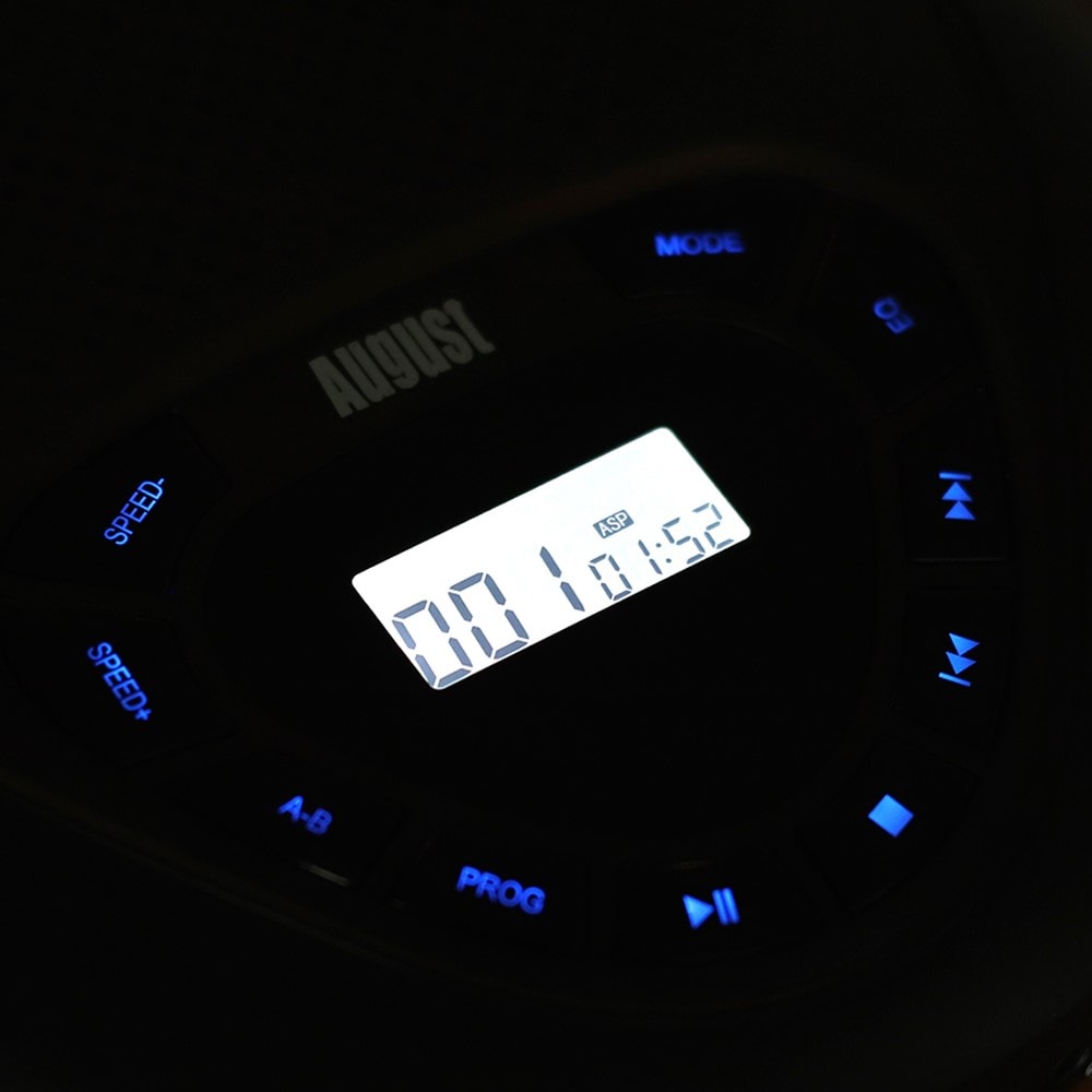Lecteur cd portable mp3 rechargeable avec haut parleur- august se10 -  batterie intégrée, voiture & maison, enfant & adulte, disque & micro sd,  egaliseur, prise jack, fin – noir AUGUST Pas Cher 