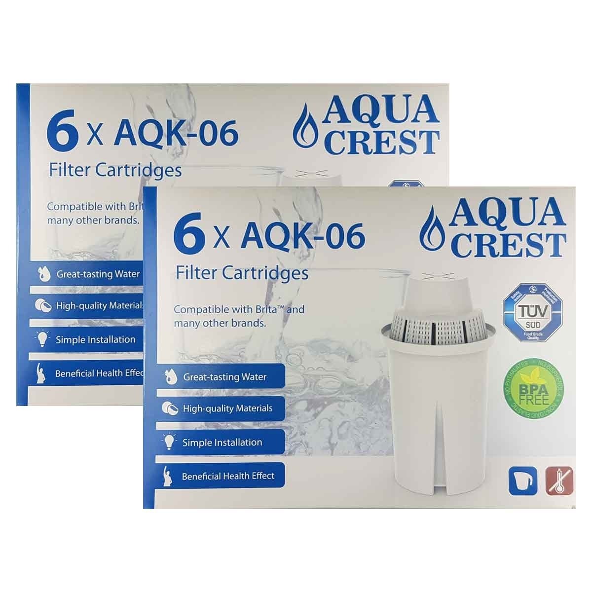 Cartouches Filtrantes PearlCo (compatibles Brita) - Lot De 12 - Réduction Calcaire Et Chlore - Pour Carafes Filtrantes