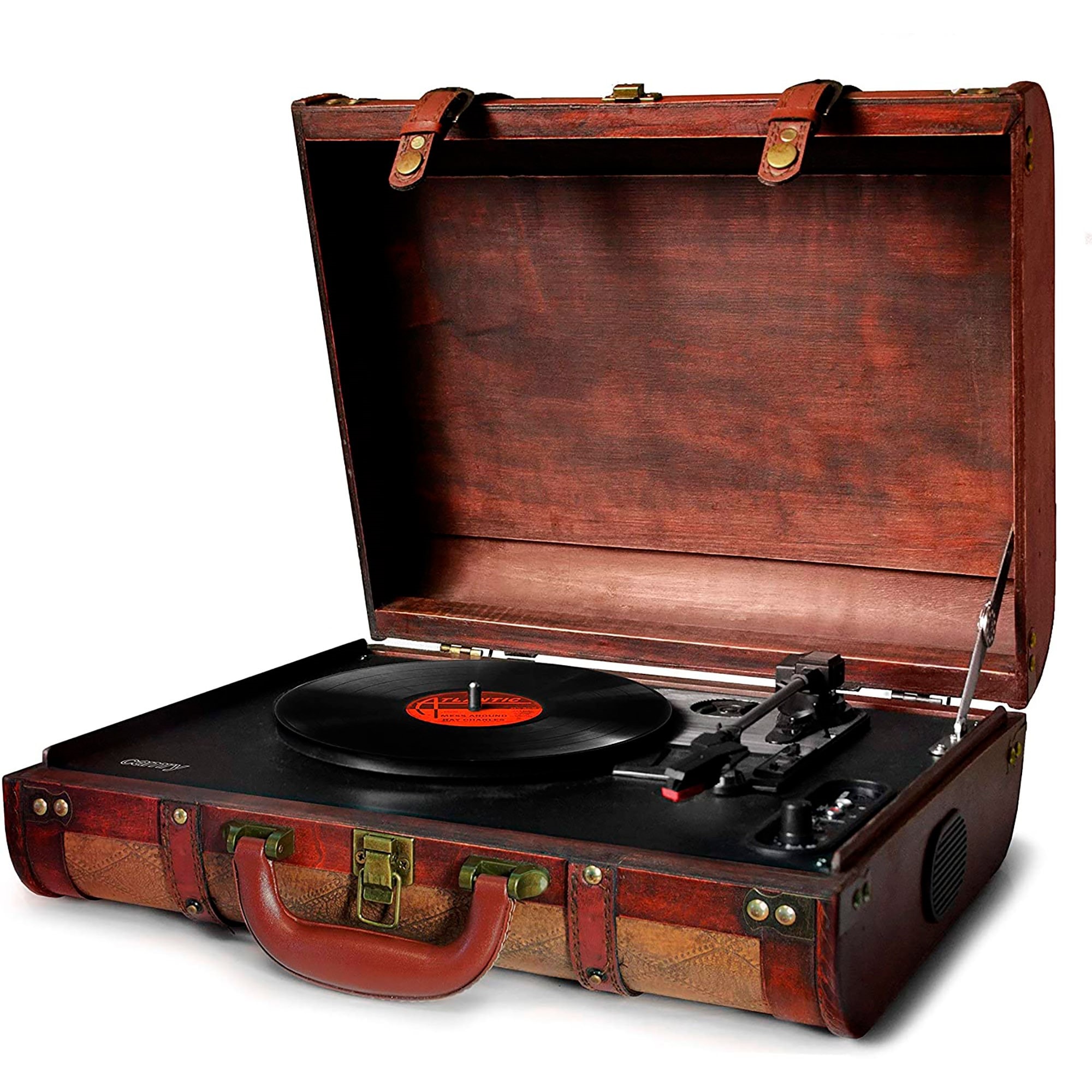 CAMRY - Camry cr 1149 platine vinyle,vintage,portable 33/45/78 rpm, design  valise,entrée/sortie audio marron