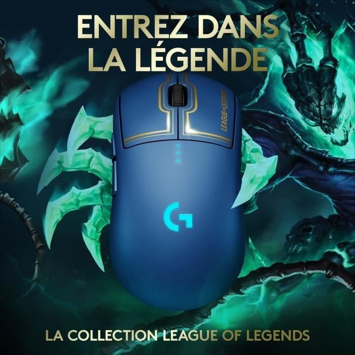 Souris gaming sans fil - logitech g - pro x lightspeed - edition officielle  league of legends - rvb - ambidextre LOGITECH Pas Cher 
