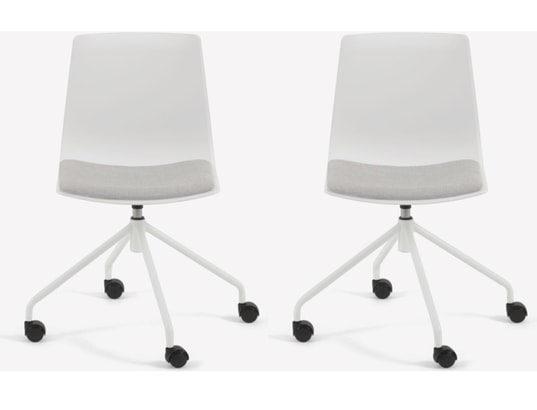 LF - Chaise de bureau Ralfi Lot de 2 chaise bureau blanche