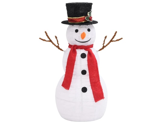 Bonhomme de neige gonflable avec chapeau noir et écharpe rouge - Hauteur  120 cm