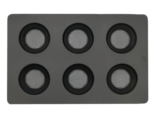 CÉCOA Moule à Petits Pains Tradition Perforé 6 Cavités - 100% Silicone Haute Qualité