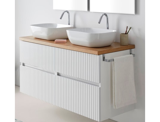 Armoire à linge meuble salle de bain commode de rangement blanc 75x78,5x45  cm ML DESIGN Pas Cher 