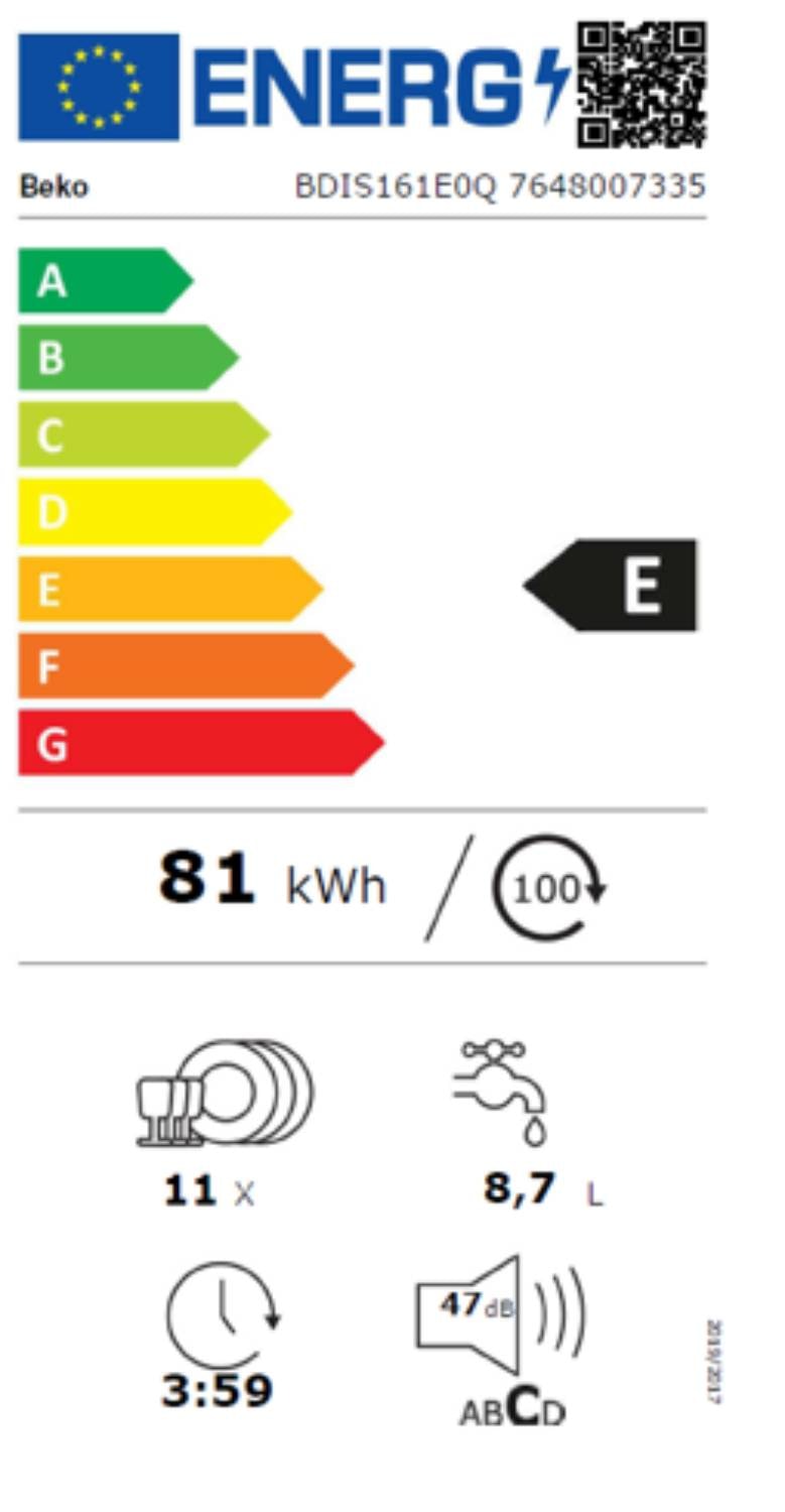 Notice Utilisation Lave Vaisselle Beko Prosmart Inverter BEKO BDIS161E0Q - Lave vaisselle tout integrable 45 cm BEKO - Livraison  Gratuite