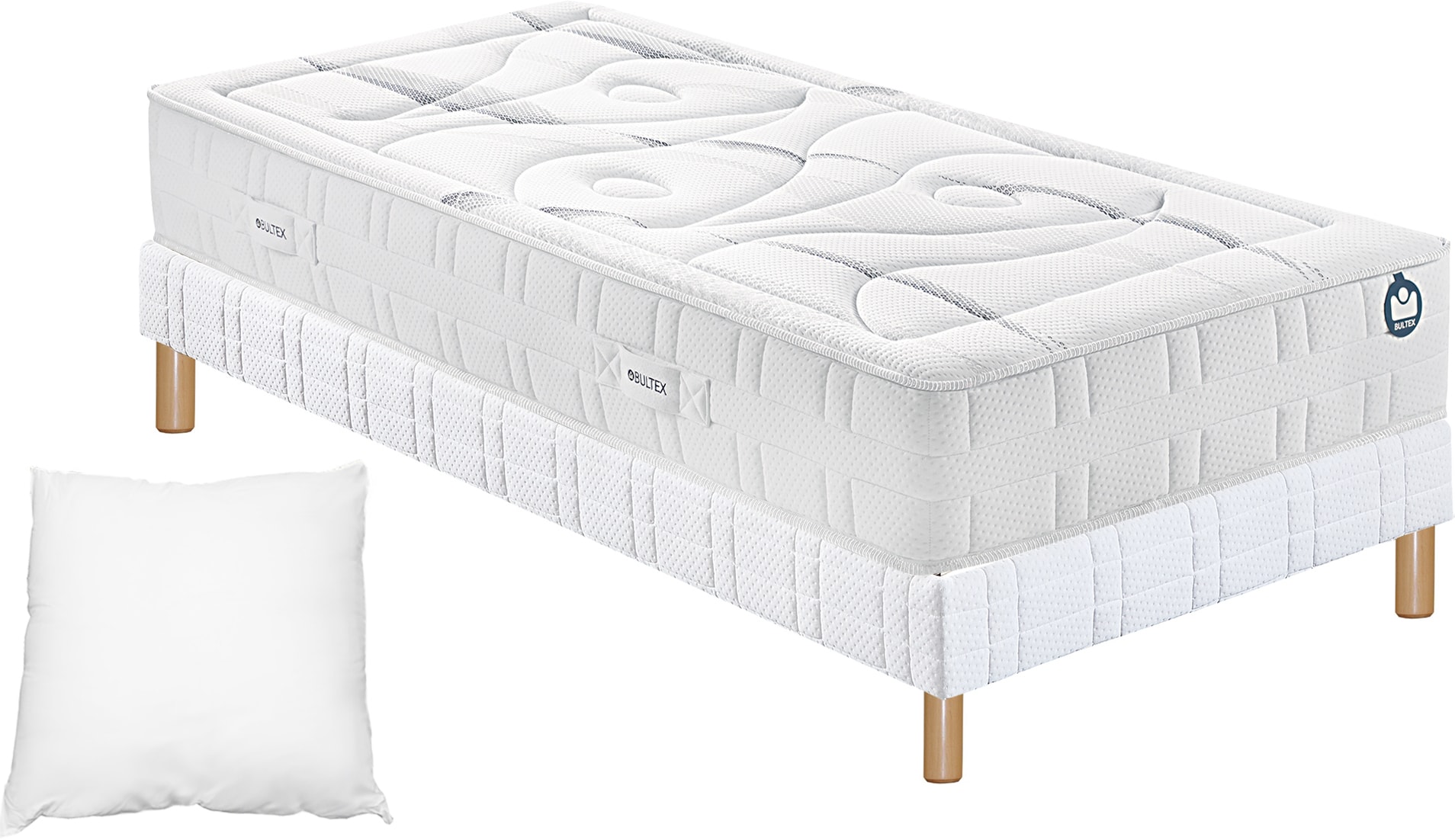 Ensemble Matelas Sommier 90 X 190 BULTEX Lit Lightness 90x190cm ...