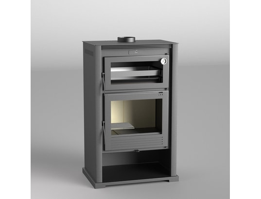 FM Poêle à bois acier M 107 11kW avec porte en fonte et four Poêle à bois de 11 kW avec four et barbecue pas cher
