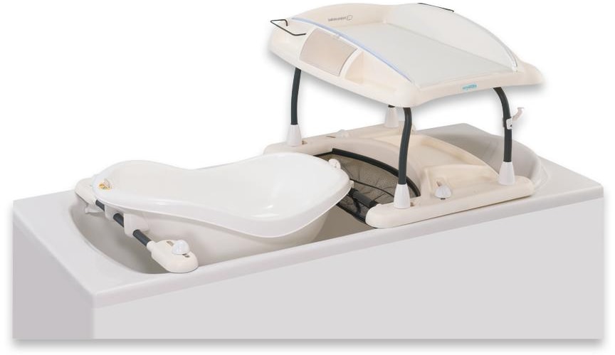 Table à Langer à Poser Sur Baignoire Bébé Confort Table à langer pliante BEBE CONFORT Duo Bain et Lange Amplitude beige