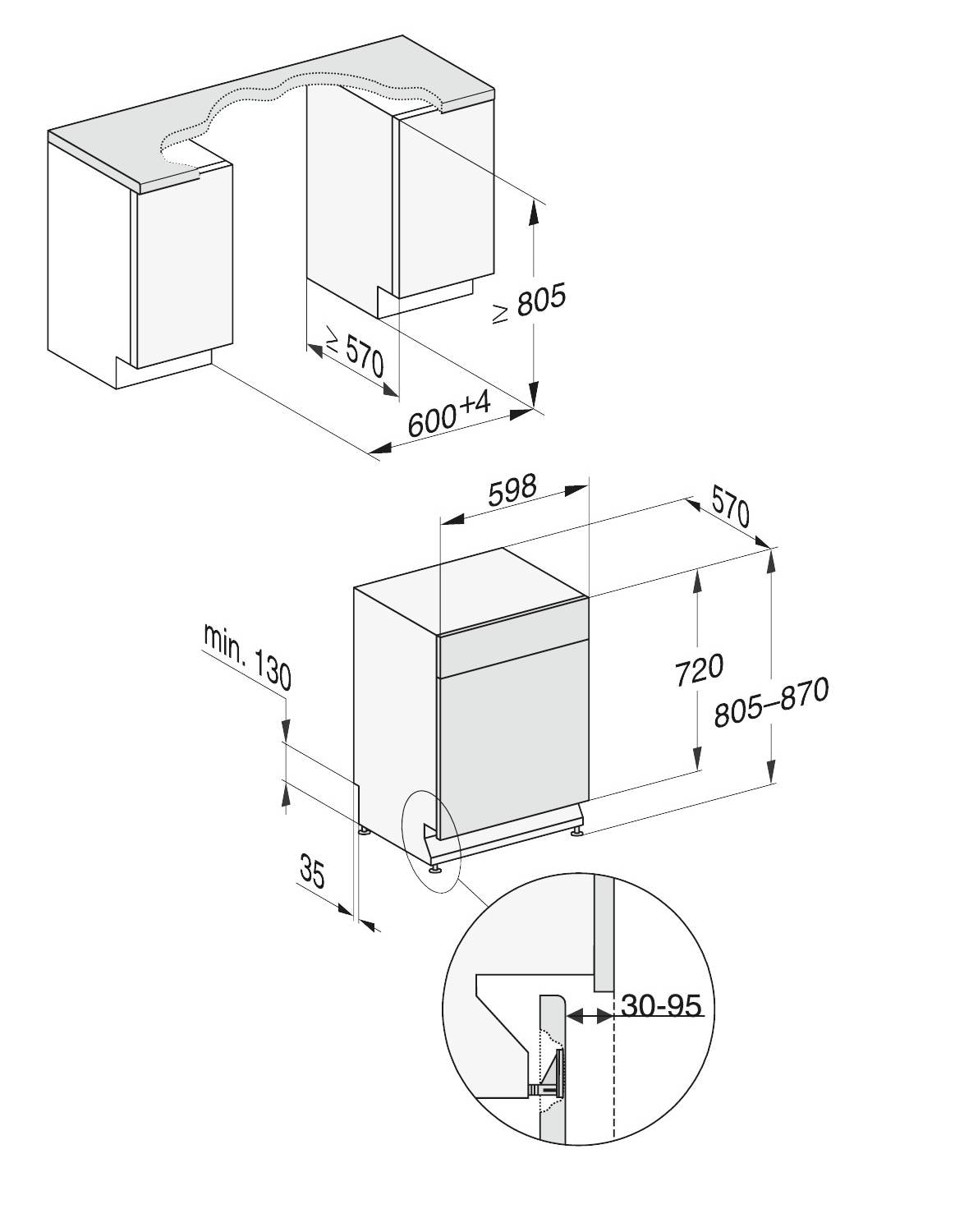 Lave-vaisselle encastrable partiel Miele G 7410 SCI CLST avec