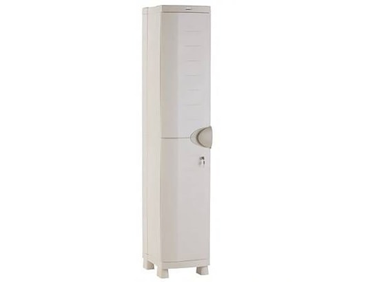 Armoire Pegane Armoire meuble de rangement 2 portes interieur/exterieur  coloris beige - Longueur 90 x Profondeur 45 x Hauteur 184 cm 