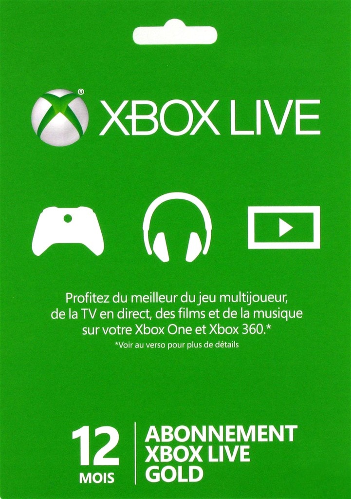 Carte abonnement MICROSOFT Abonnement Xbox Live Gold 12 mois Pas
