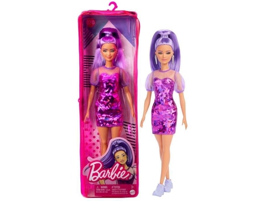 BARBIE - Barbie fashionista robe violette - poupée
