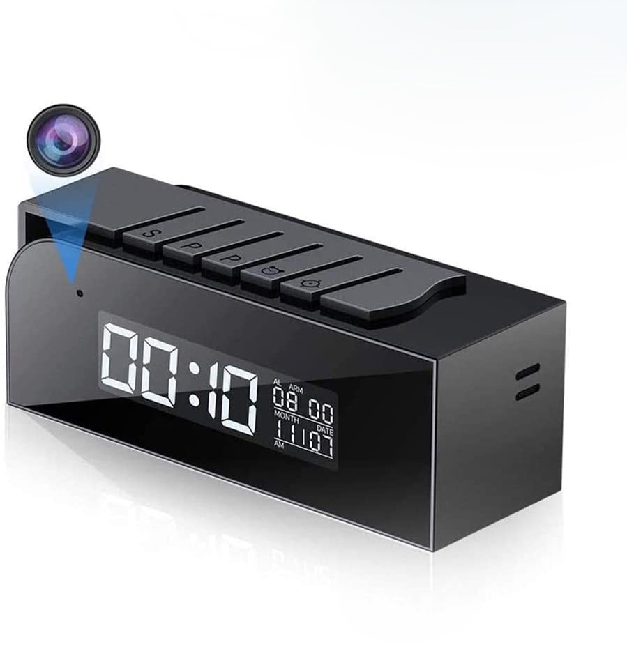 Réveil matin caméra espion Full HD 4K vision à infrarouge Wifi