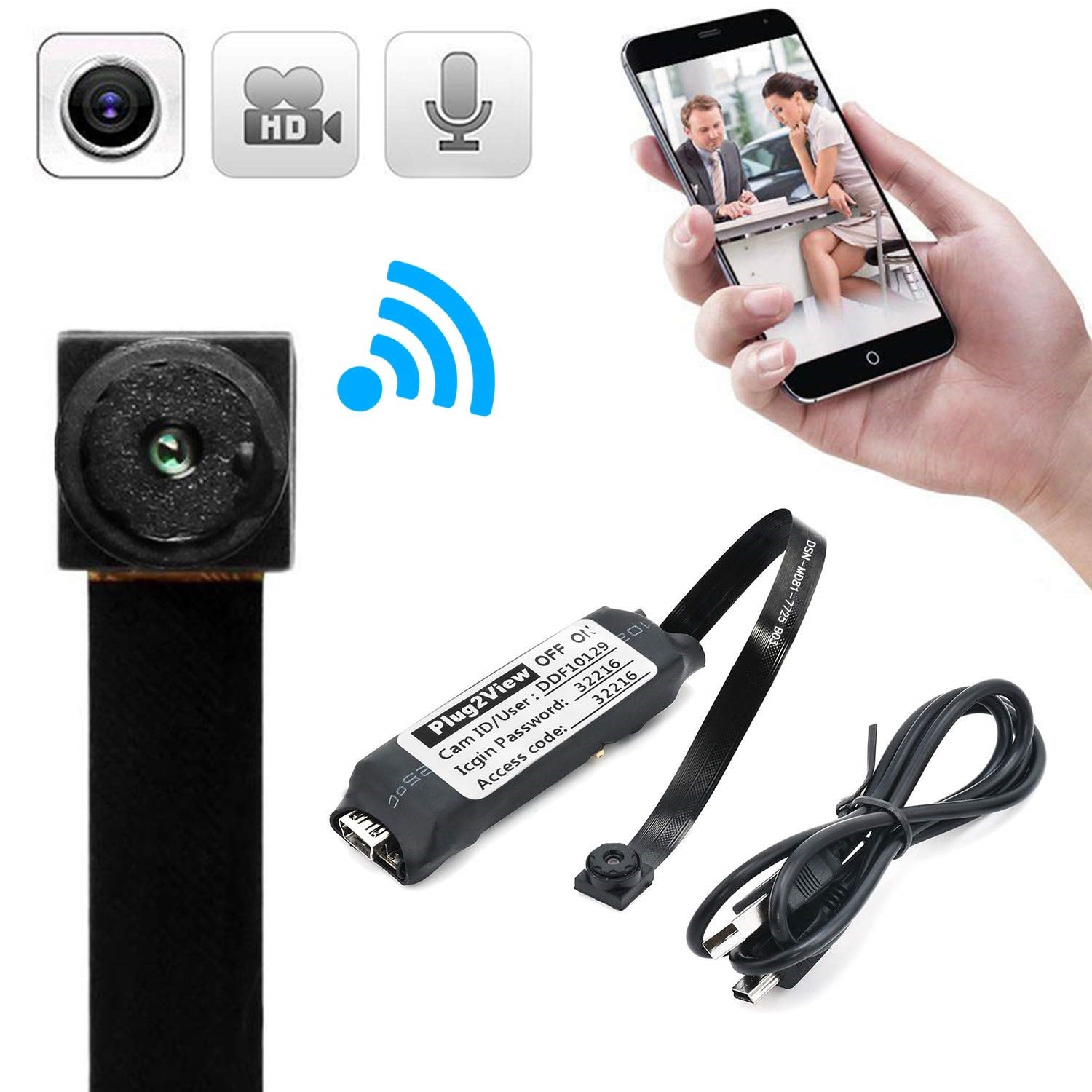 Mini caméra espion wifi hd 1080p détection de mouvement smartphone iphone  pc usb YONIS Pas Cher 