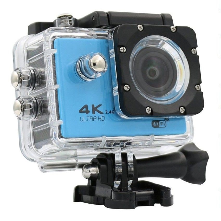 Caméra sport YONIS Caméra Étanche 4K Sport Ecran LCD 2' Pouces Option  Slow Motion Wi-Fi HDMI Bleu + SD 8Go