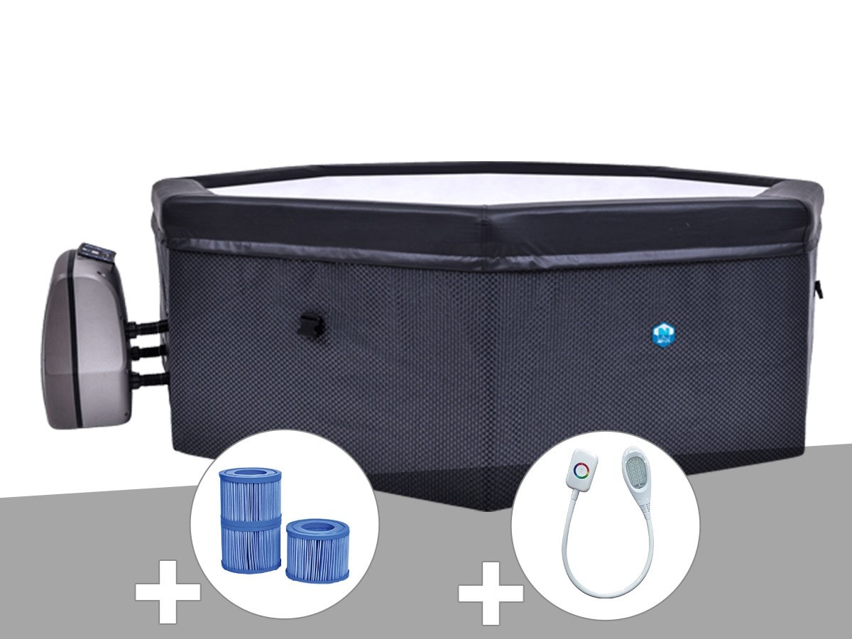 Spa portable netspa semirigide octopus octogonal bulles 46 places + 3