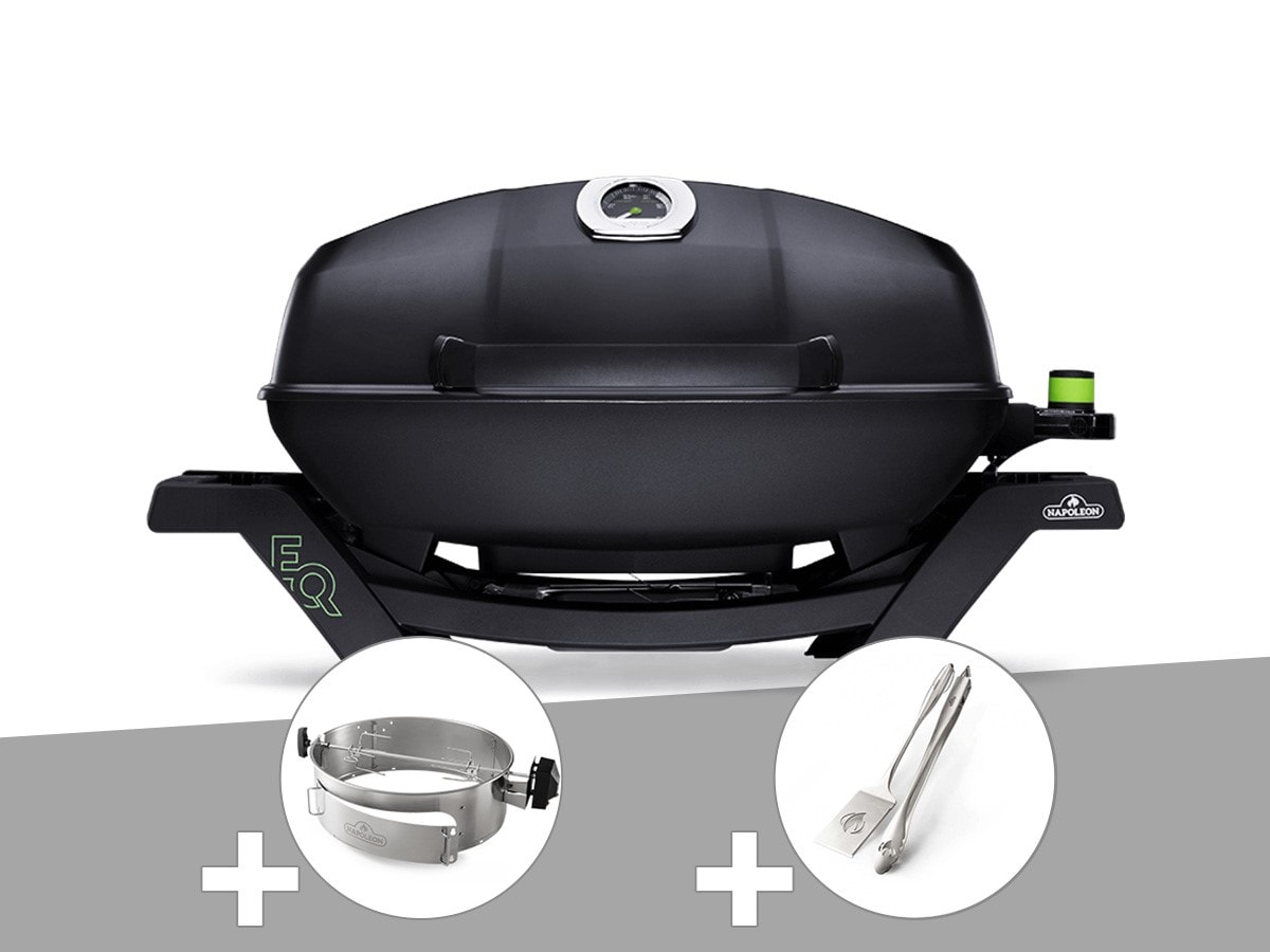 Barbecue électrique napoléon travel q pro285e + rôtissoire + ensemble 2