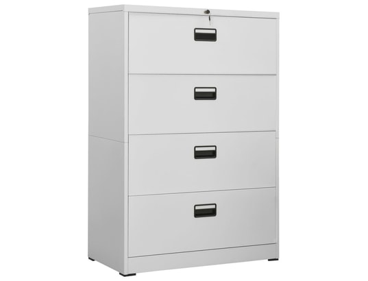 Classeur De Rangement Gris En Acier Avec 2 Portes Hauteur 180 Cm