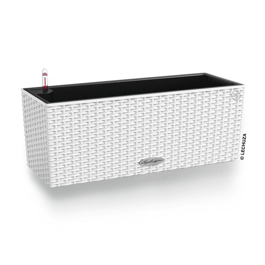 Jardinière Balcon Lechuza Cottage Balconera - Arrosage Automatique 5L - Aspect Rotin Moka - 79x19cm