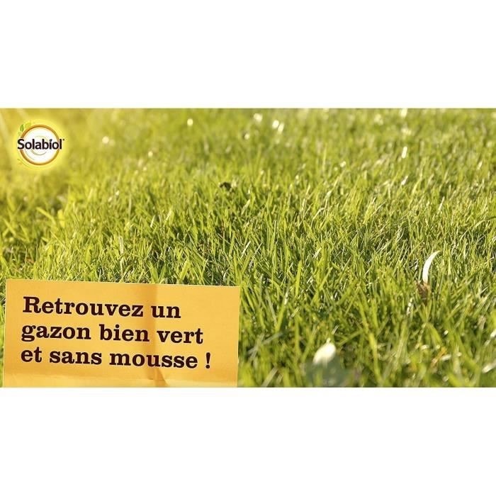 Engrais Gazon Anti-Mousse Solabiol – Double Action Sulfate De Fer – 14 Kg Pour 350 M² – Reverdit & Élimine La Mousse