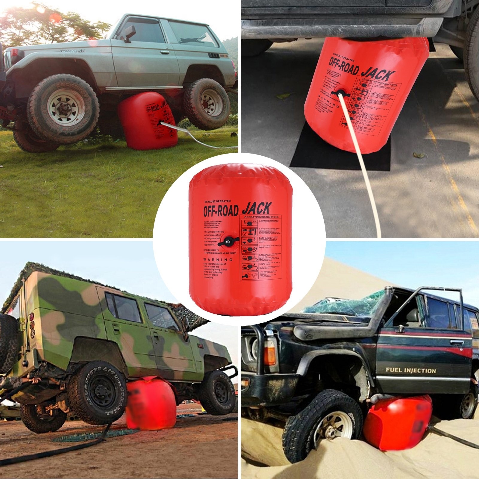 Cric gonflable pneumatique nylon air jack 4 tonne - 8800 lb levage rapide  avec kits voiture - hauteur effective 31,5 pouces (800 mm), pour camions,  jeeps, voitures, suv OPTEX Pas Cher 