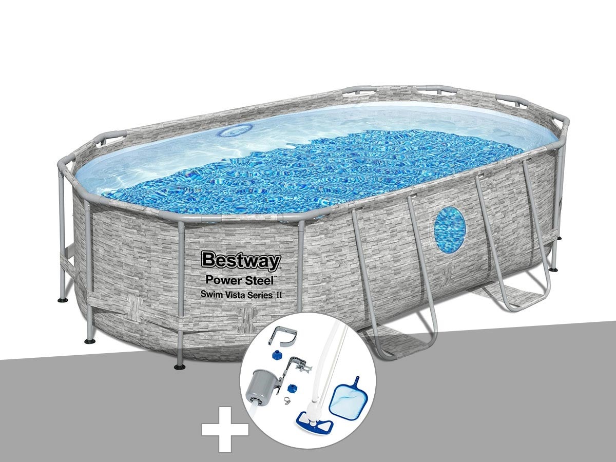 Bache Piscine Bestway Power Steel Ovale 4 27x2 50x1 00
