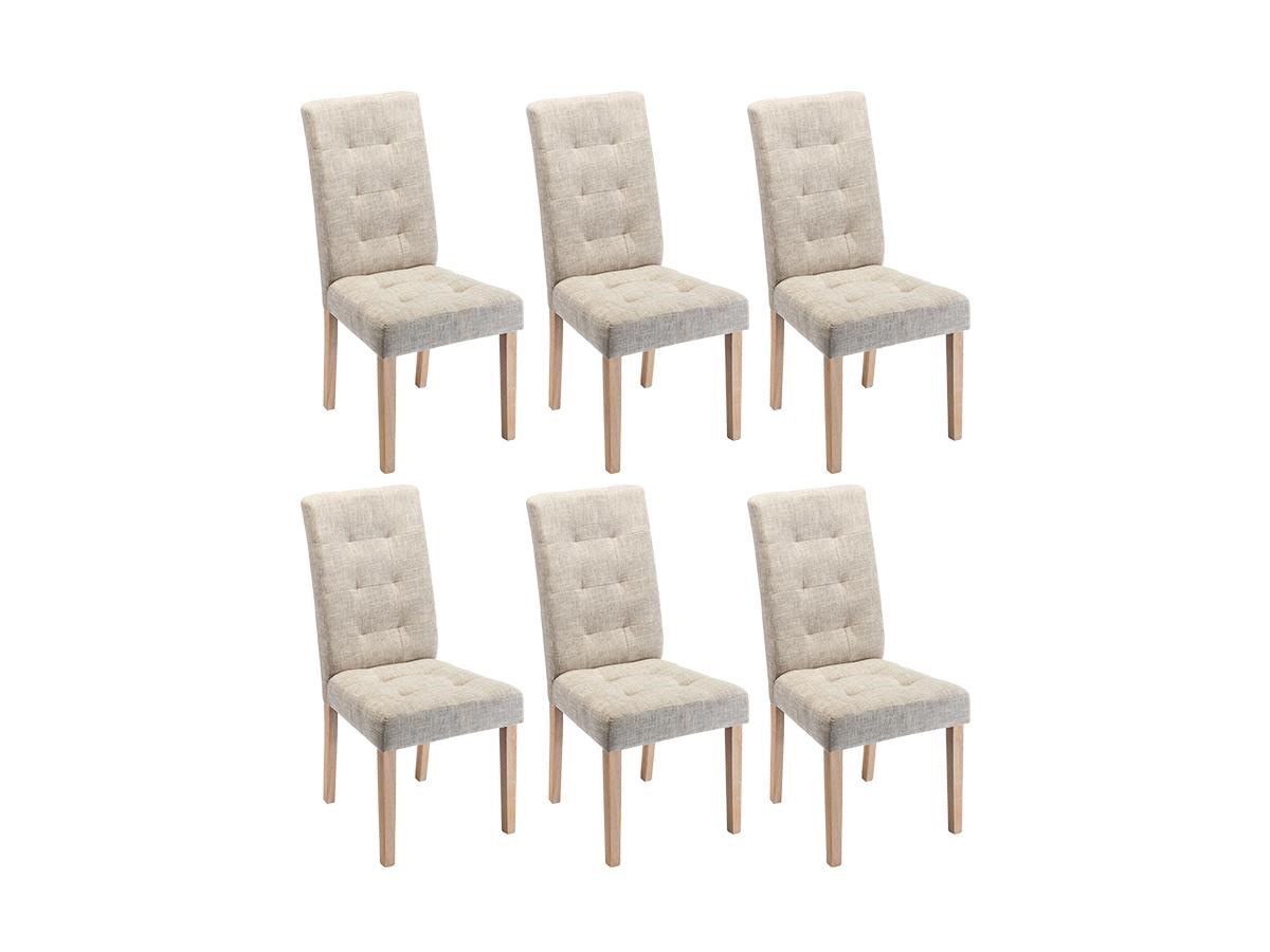 Lot de 4 chaises POLGA capitonnées beiges pour salle à manger
