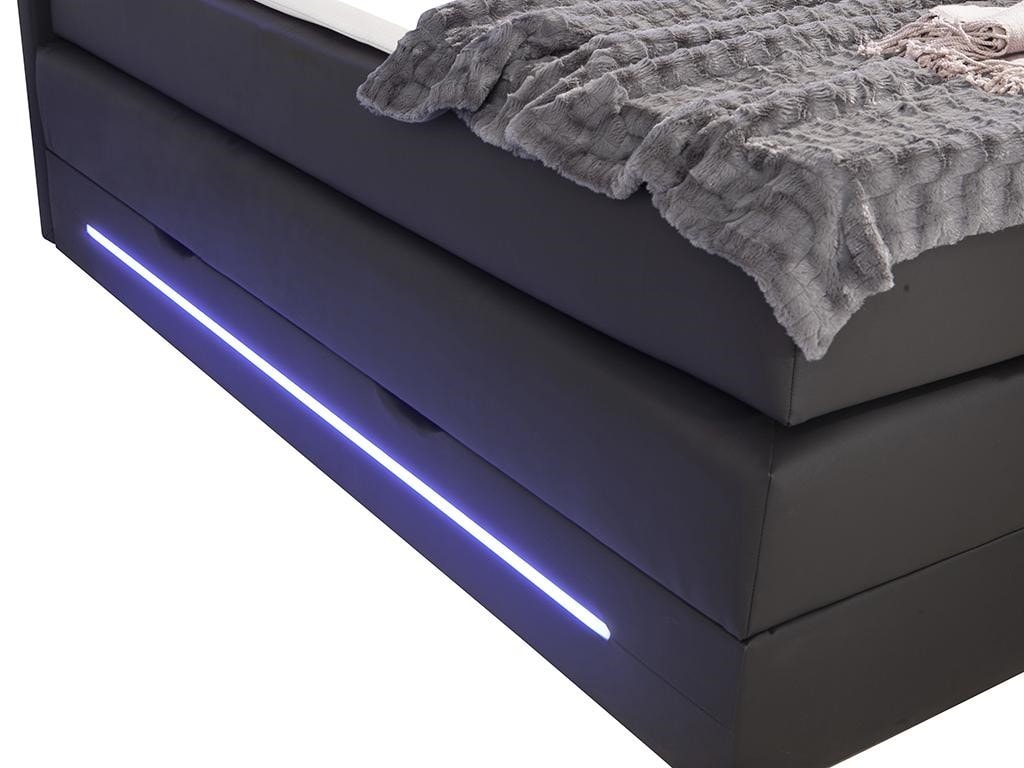 Ensemble Boxspring Complet T Te De Lit Avec Leds Sommier Coffre Matelas Surmatelas X