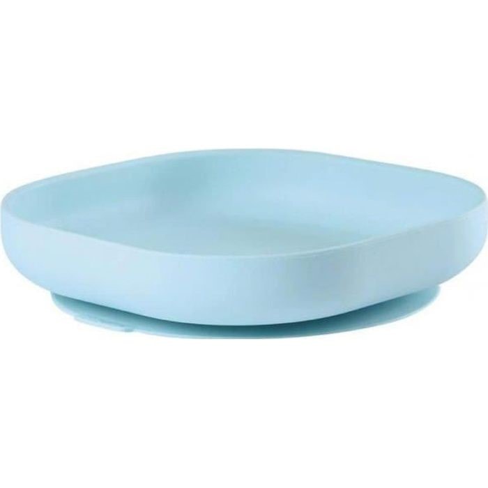 Assiette silicone avec ventouse BEABA bleu - Béaba