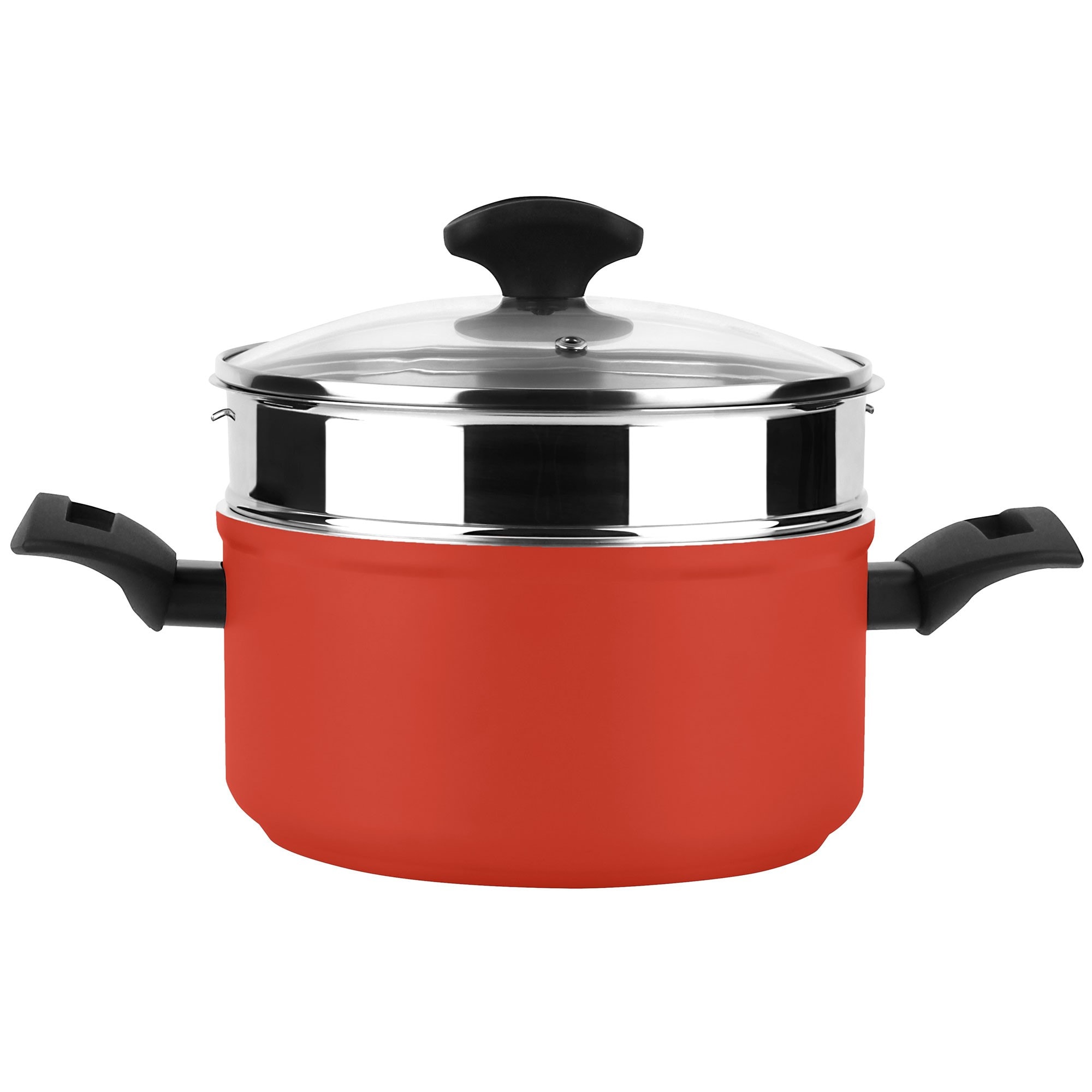 Couvercle de casserole 24 cm, acier rouge, couvercle de casserole