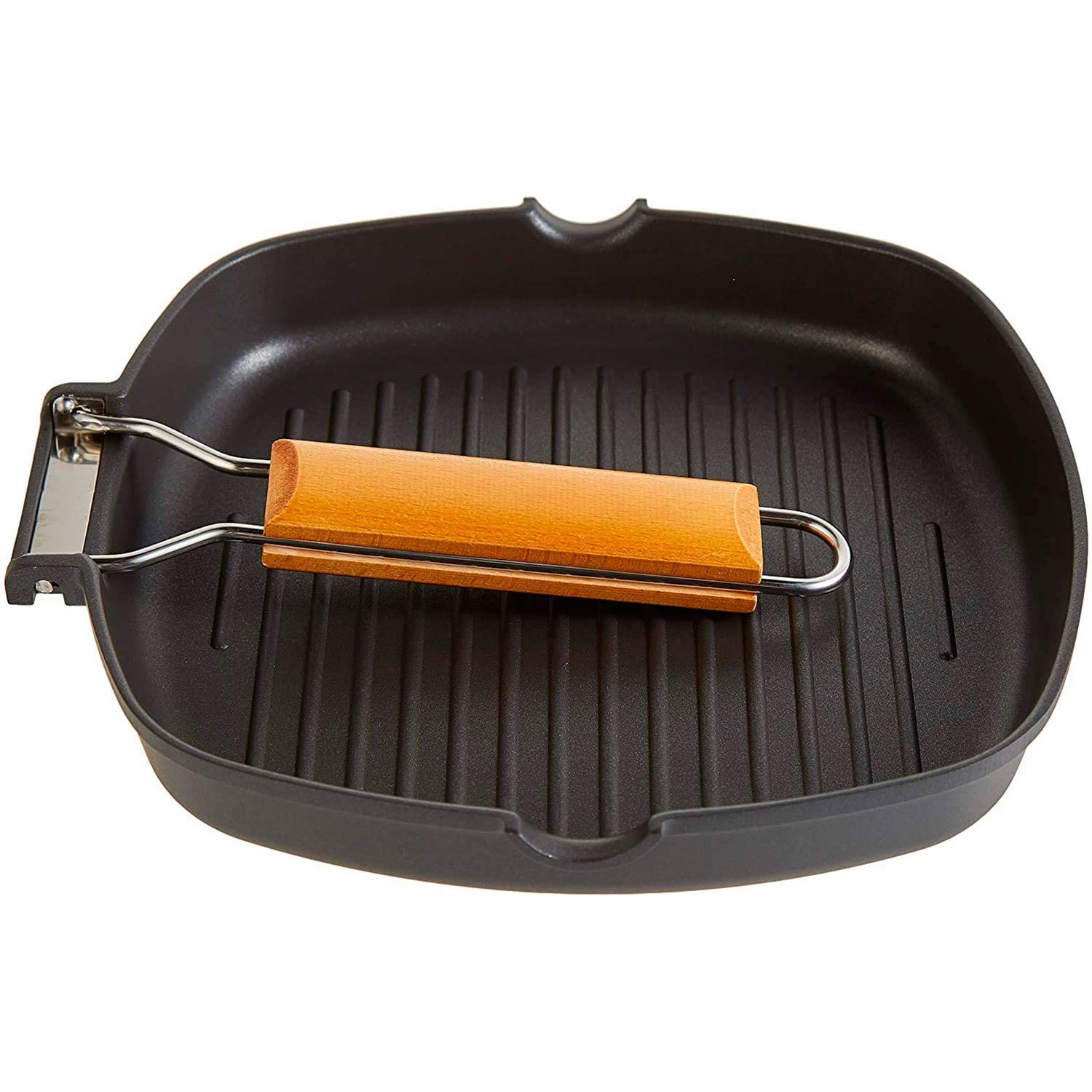 Poêle grill 28 x 28 cm fonte d'aluminium induction pas cher 