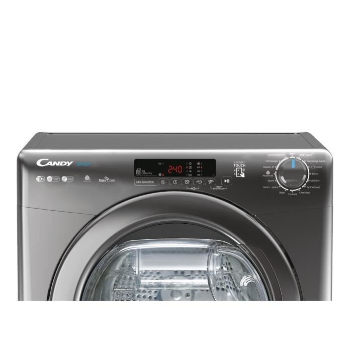 CANDY - Seche-linge pompe a chaleur candy cseh10a2drerx-47 smart - 10 kg -  moteur standard - classe a++ - connecté nfc - anthracite CAN8059019041544