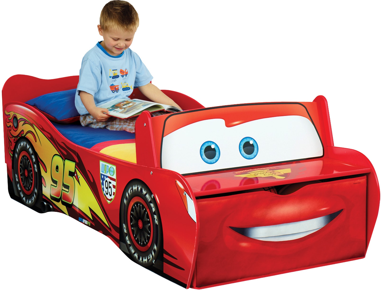 Cars lit enfant flash mcqueen avec rangement - 140 x 70cm - Lit enfant -  Achat & prix