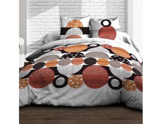 Parure De Lit 140 X 200 Cm FLEURS Verte - Housse Et Taie D'oreiller - 2