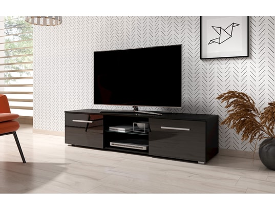 Vivaldi Meuble Tv Moon Cm Noir Mat Noir Brillan Style