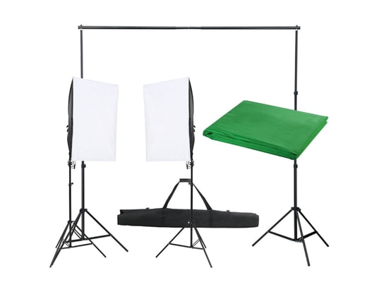 vidaXL Kit de studio photo avec éclairage et écran de fond