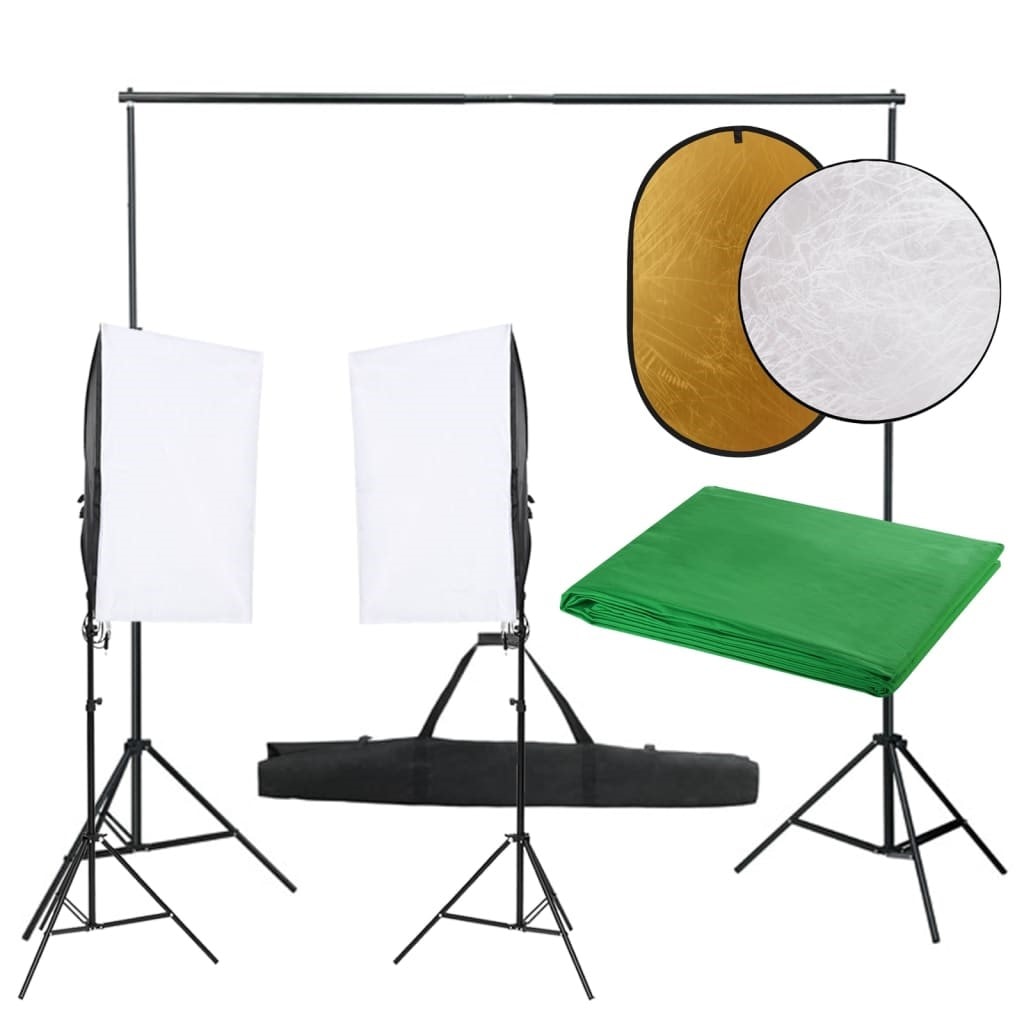 vidaXL Kit de studio photo boîte à lumière toile de fond et