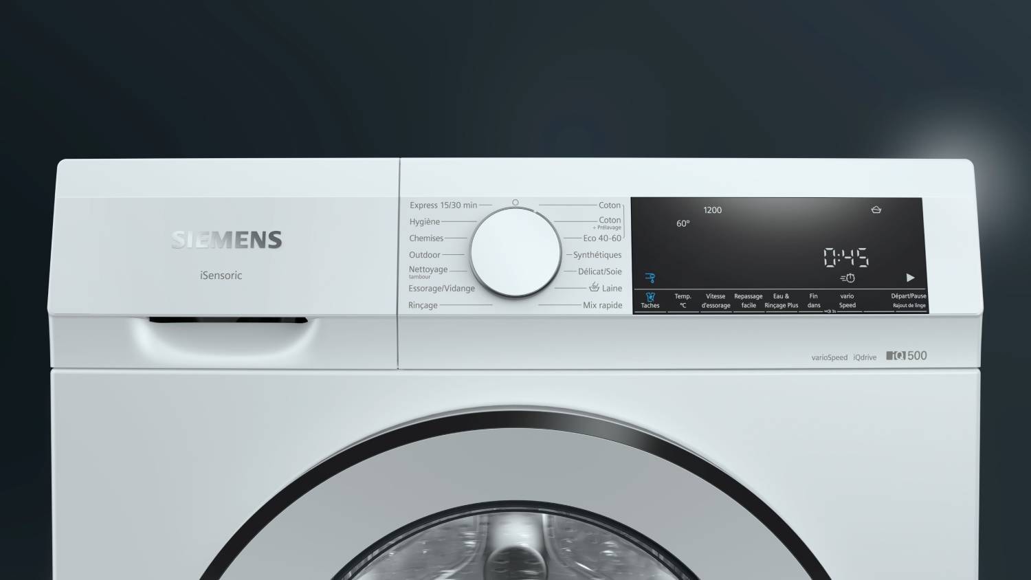 SIEMENS WG42G101FR iQ500, 9 kg, 1200 trs/min Pas Cher Lave linge — free download