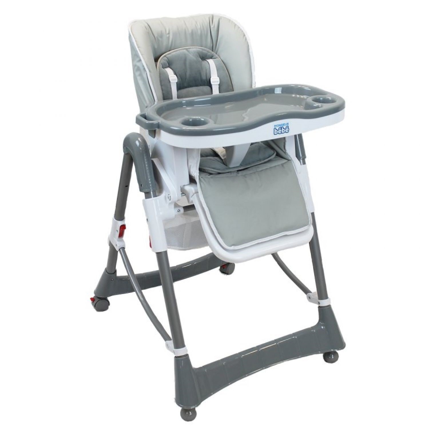 Chaise haute bébé, enfant pliable, réglable hauteur, dossier et