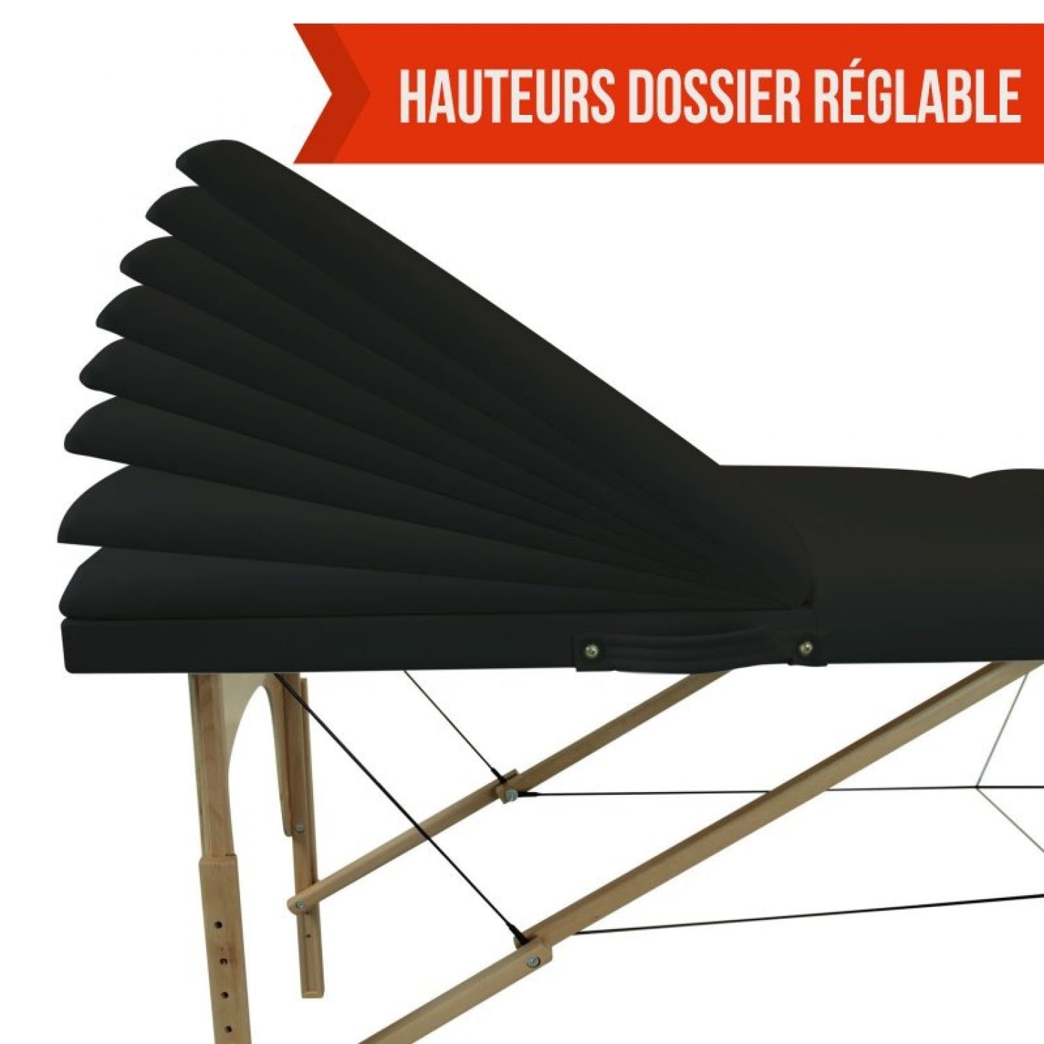 Vivezen - Table de massage pliante 3 zones en bois avec panneau