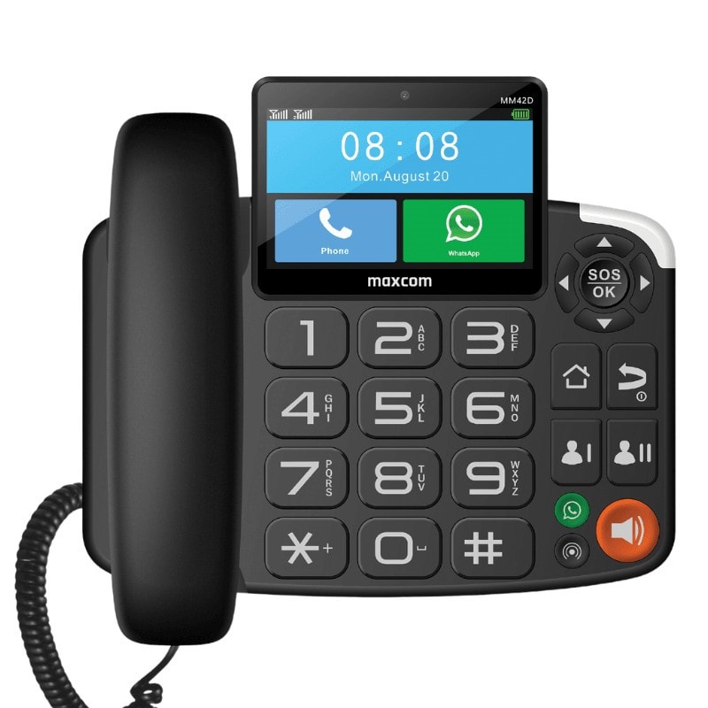 Maxcom mm42d - téléphone fixe avec carte sim 4g adapté senior MAXCOM