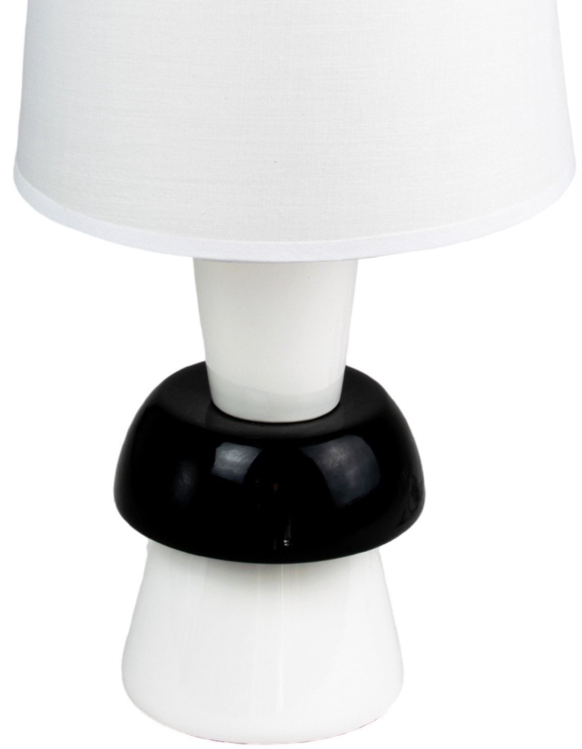 Lampe a poser ceramique tissu noir et blanc Luminaire chevet LED chambre  salon