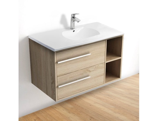 Vasque à encastrer 120 cm lavabo de salle de bain blanc CEDAM