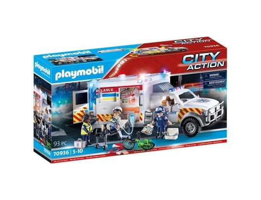 Playmobil - 70936 - ambulance avec secouristes et blessé PLAYMOBIL Pas Cher  