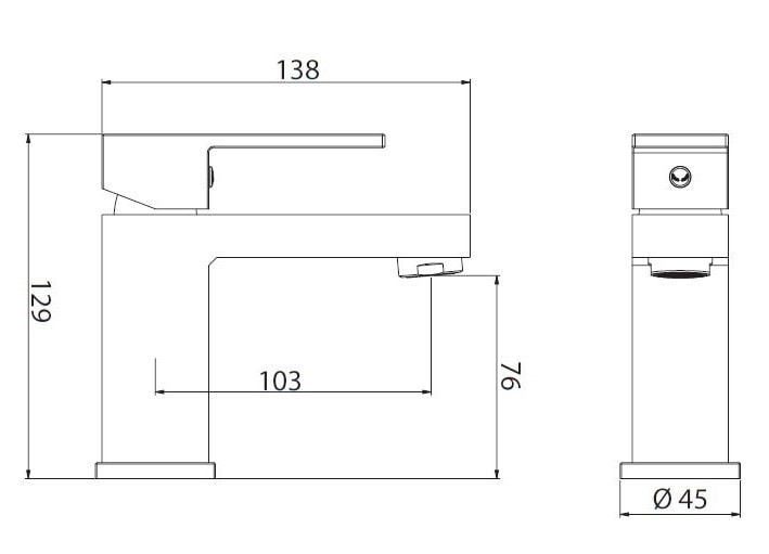 Robinet salle de bain mitigeur de lavabo bas chromé anticalcaire vidage  inclus TBD